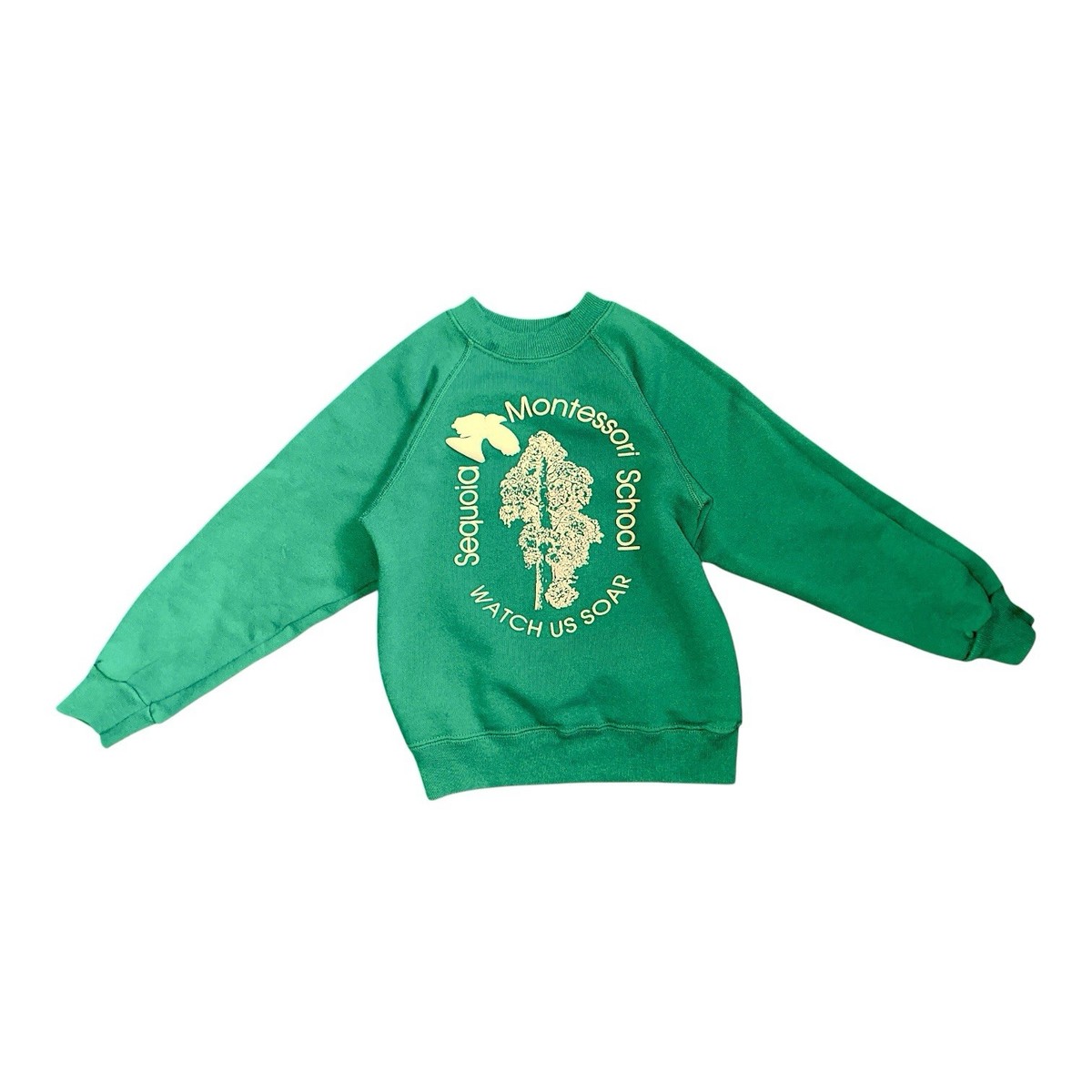 Vintage 1980s Sequoia Montessori School Watch Us Soar Puff Print Crewneck Sweats