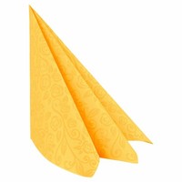 500X Servietten Airlaid 40X40Cm 1/4 -Falz Mit Rosenmuster Gelb