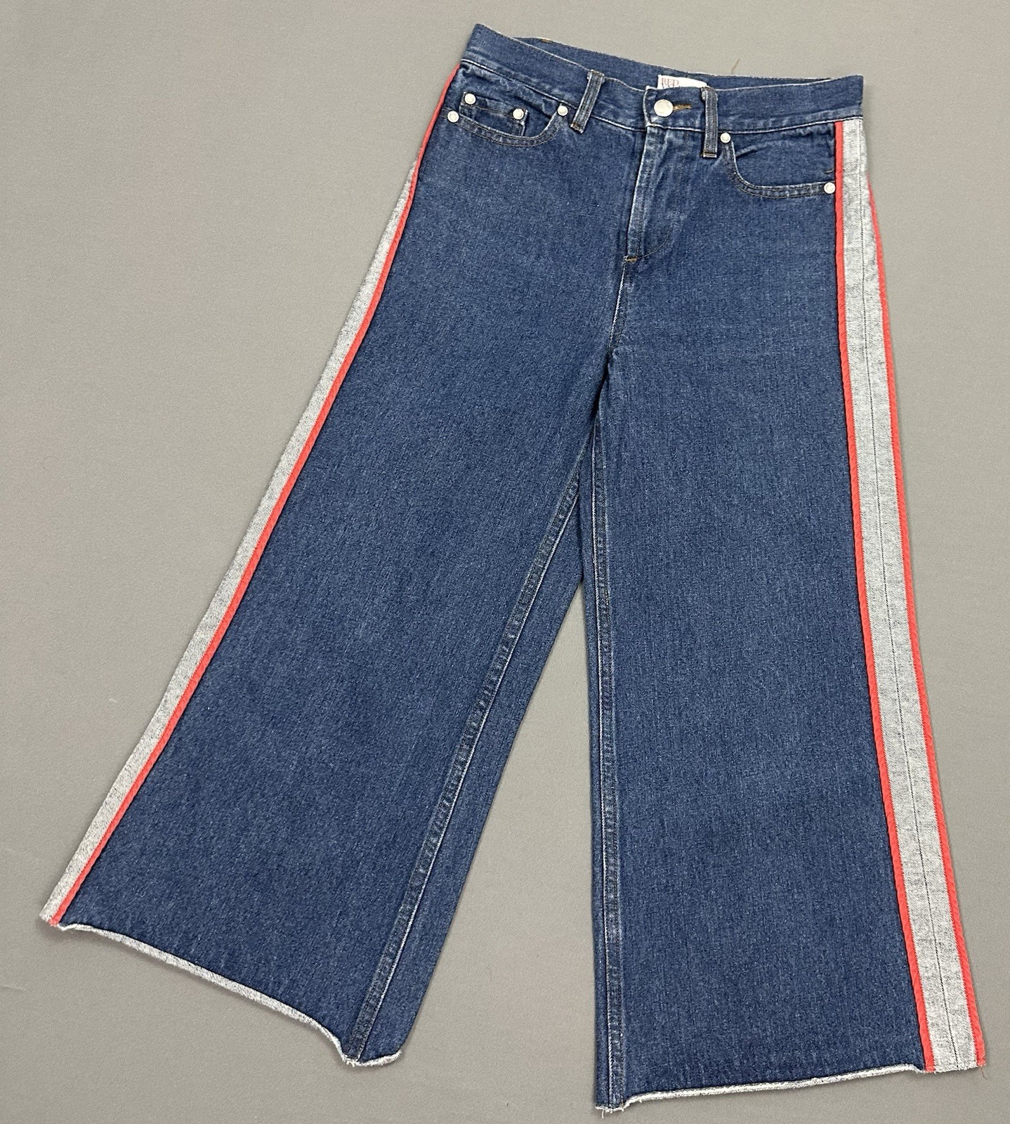 RED VALENTINO CROPPED FLARE JEANS - Blue Denim - Women's Size IT 40 - UK 8 - W29