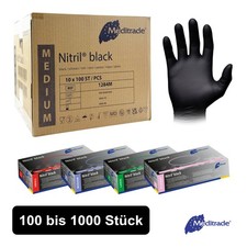 Meditrade Nitril Einweghandschuhe Schwarz Puderfrei Untersuchungshandschuhe S-XL
