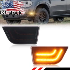 2X Smoked Amber LED Front Side Marker Signal Lights For Ford Maverick 2022-2025
