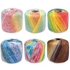 40g 8 Strands Rainbow Colorful Cotton Lace Yarn DIY Hand Knitting Crochet Thread