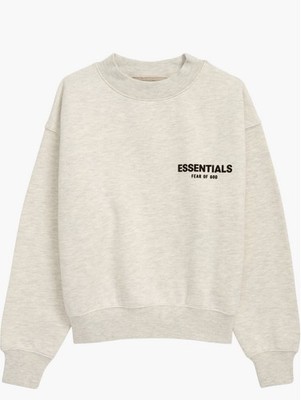 Fear of God Essentials Light Heather Oatmeal Gray Crewneck