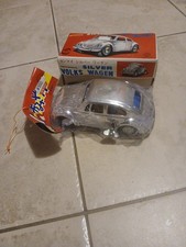 1970s Japan Tin Silver Chrome Wind Up Volkswagon MIB