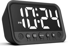 Small LED Digital Clock for Bedroom, Loud Alarm Clock for Heavy Sleepers Adults