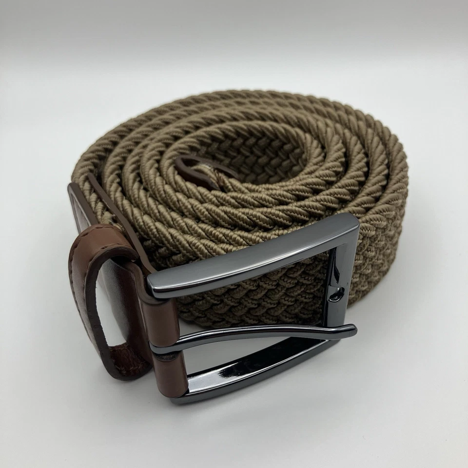 Cinturón Van Heusen para hombre de cuero sintético y tela elástica tejida talla única Foto 2 de 4