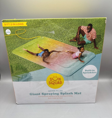 Sun Squad Water-Filled Giant Spraying Splash Mat with Built In Sprinklers 9FT