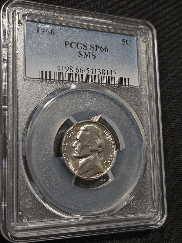 1966 Jefferson Nickel Coin PCGS Ms66