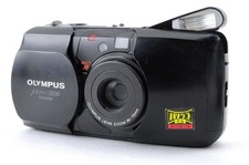 Olympus  mju Zoom Panorama Black 35mm Film Camera From JAPAN Tested NEAR MINT 