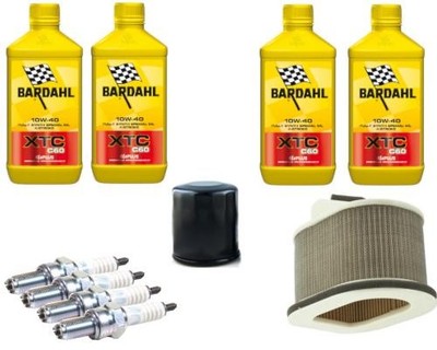 Inspektionskit 4 L Bardahl Öl 4 Zündkerzen und Filter für Kawasaki Z 1000 2003 2004