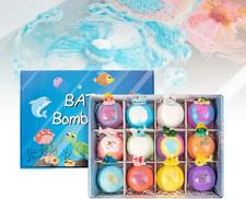 Bath Bombs with Surprise Inside, 12 Pack Fizzy Bubble Bath Gift Set, Dinosaur GN