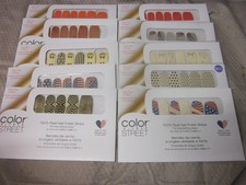 Lot of 10 Color Street Nail Polish Strips - Various Colors and Styles 10