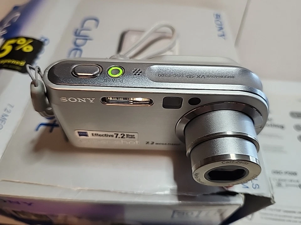 Sony Cyber-Shot DSC-P200 7.2MP 3x Optical Zoom Digital Camera Silver Open Box - Image 4 of 4