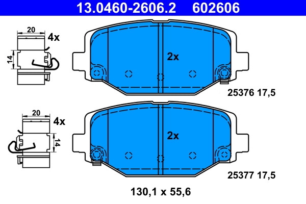 Plaquettes de frein ATE pour le remplacement écologique et durable des disques OE K68144209