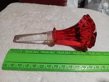 Christmas Wine Stopper Marquis By Waterford Crystal Glass Red Bouchon Crown NICE