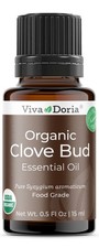 Viva Doria Pure Clove Bud Essential Oil, Certified Organic, Food Grade, 15 mL