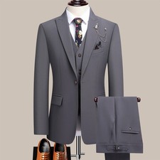 High-End Three Piece Suit Set With Notch Lapels