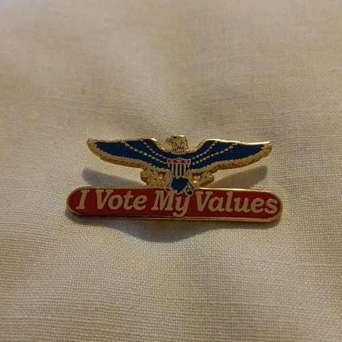 I Vote My Values Eagle Coleccionable Prendedor Sombrero Solapa Recuerdo Excelente Estado... - Imagen 1 de 1