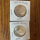 1964D Kennedy 90% Half dollar Lot Of 2