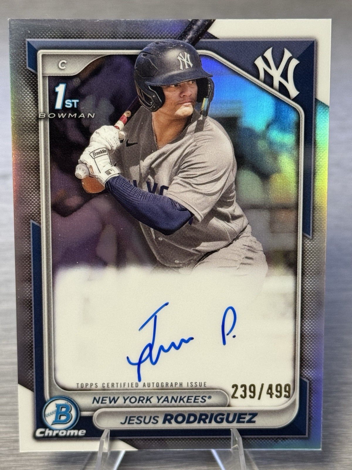 🔥JESUS RODRIGUEZ 2024 Bowman Chrome 1st Prospect Refractor Auto /499 #YANKEES🔥