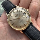 Vintage 60’s Omega Seamaster Deville Watch Cross Hair 14k Gold Bezel 166.020