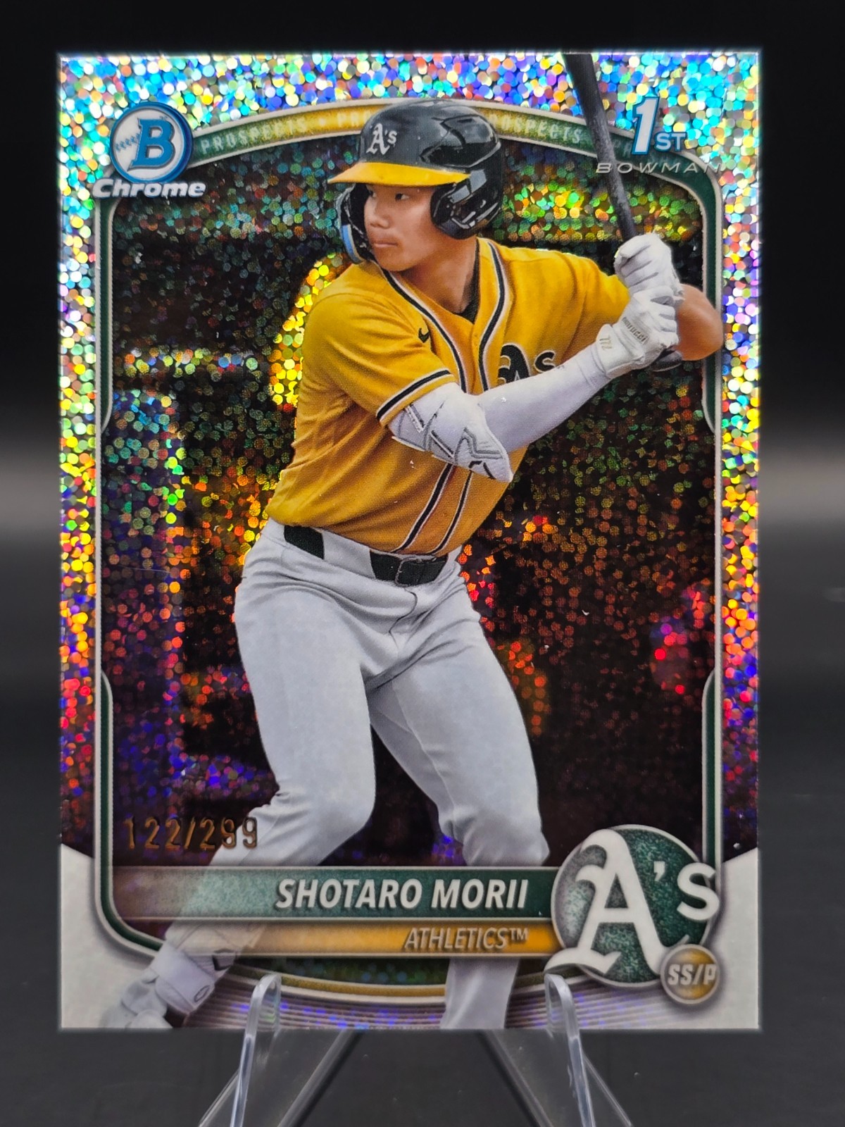 Shotaro Morii 2025 Bowman Chrome 1st Speckle Refractor /299 Athletics  BCP-170