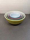 Vtg Pyrex Mixing Bowl Set 4 Piece 401 Blue Green Red Yellow Ge0