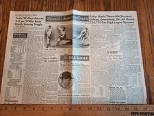 1946 Baseball Opening Day Newspaper Bob Feller Hank Greenberg Cartoons Pacific