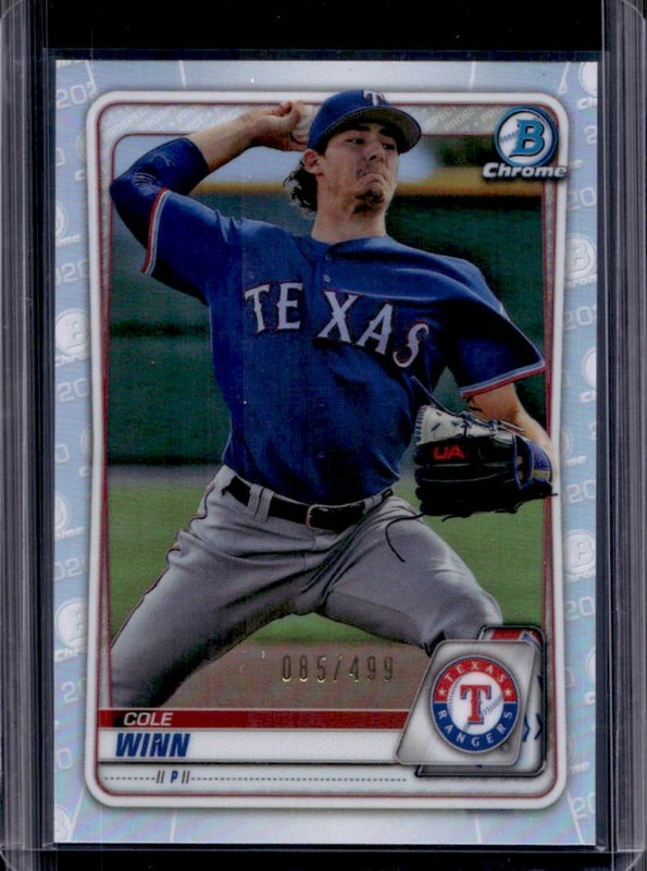 2020 Bowman Cole Winn Chrome Prospects Refractor #/499 Rangers
