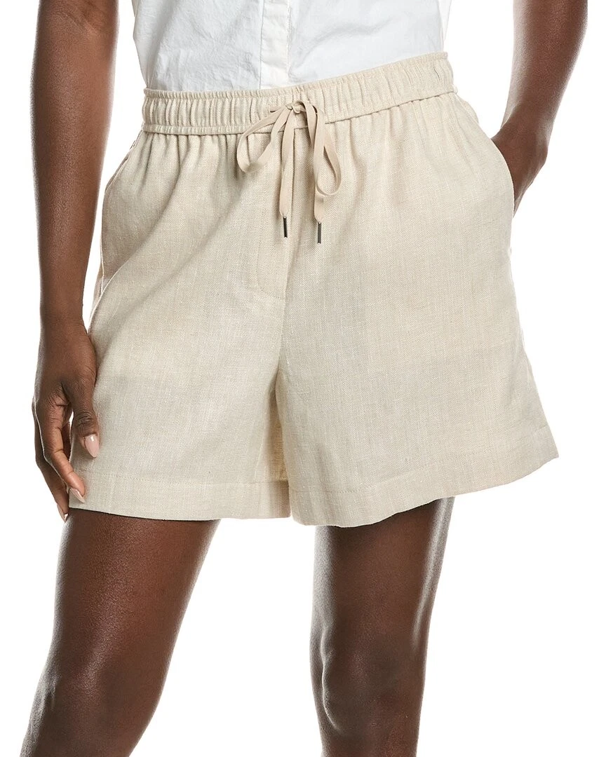 Theory Linen-Blend Base Line Short Women's