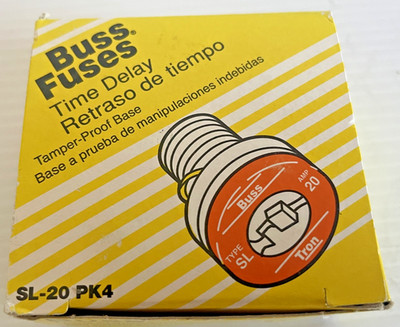 Box of 4 Bussmann SL Style 20 Amp Plug Fuses