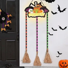 BLCtec Hocus Pocus Halloween Decorations - 59" Huge Growing Halloween Broom Park