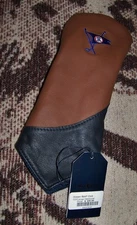 NEW LINKS AND KINGS Leather Fairway Wood Head Cover OCEAN REEF CLUB Brown Black