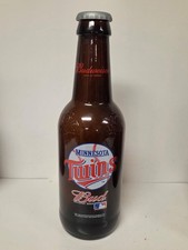 Large 15" Budweiser Minnesota Twins  Glass Beer Bottle