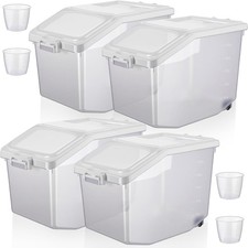 4 Pcs Rice Stora Container 27.5 lb Airtight Flour Container