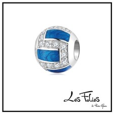 Charm Pallone Pallavolo con strass ciondolo in argento 925 - Les Folies