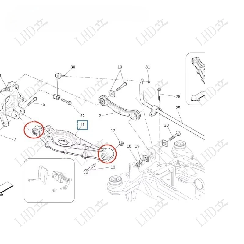 4Pcs Control Arm Bushing Kit For Maserati Levante M161 2017-2020 670106331 New- - Image 2 of 4