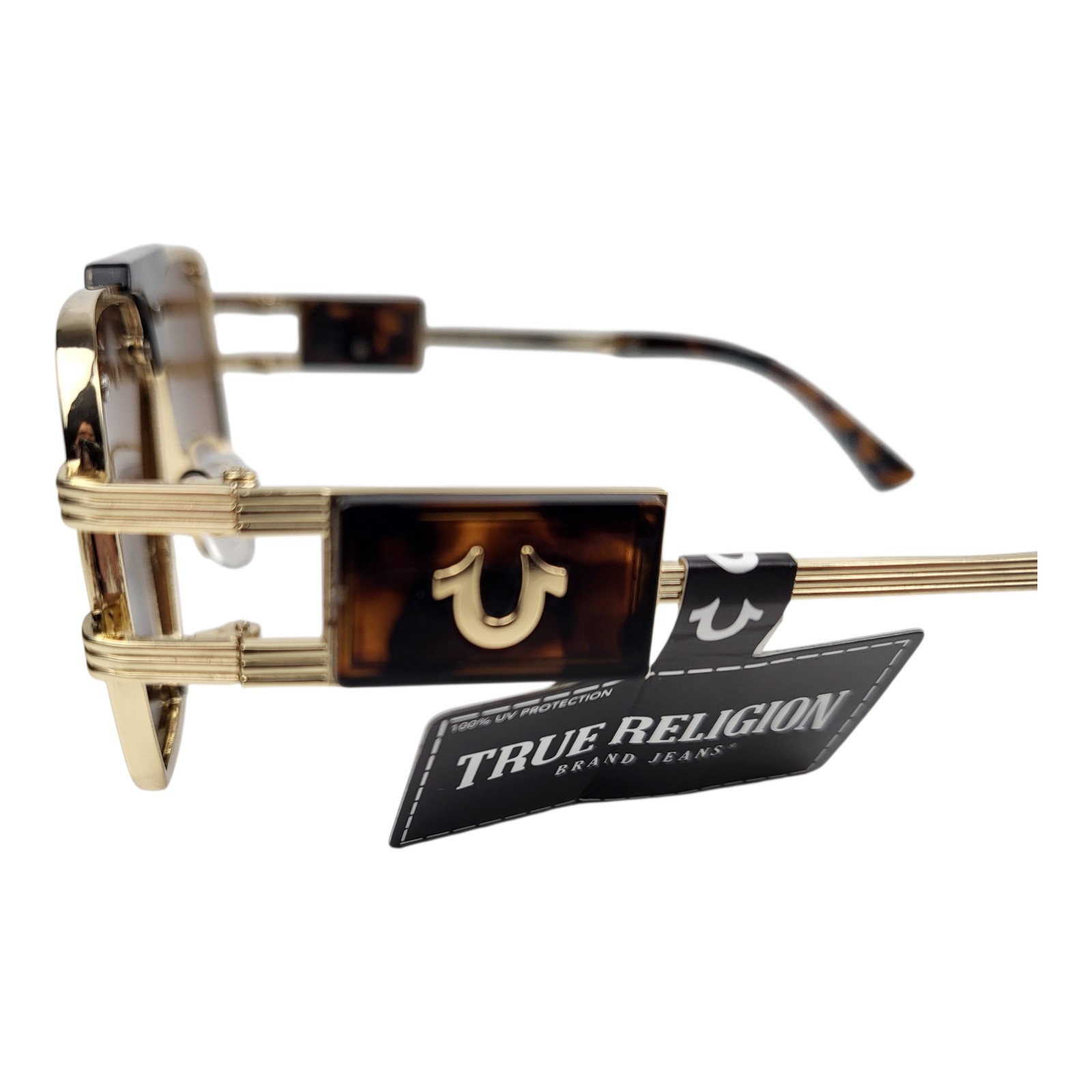 True Religion Mens Aviator Sunglasses 100% UV Protection New Gold Frames  thumbnail 4