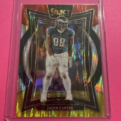 2024 Panini Select Green Red Prizm Shock Jalen Carter Philadelphia Eagles #65