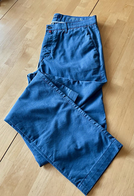Pierre Cardin Lyon VOYAGE Herren Chino Hose Blau W35/L32 Knopf/Reißverschluss
