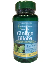 Ginkgo Biloba  120 mg  100 Capsules  Supports Healthy Brain Function