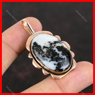 Mothers day Sale Oval White Buffalo Turquoise Stone Copper