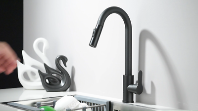 Wasserhahn Küche Schwarz, YUANNY Küchenarmatur Mit Brause Ausziehbar, Armatur Küche 3 Modus Spültischarmatur Ausziehbar 360° Drehbar, Hochdruck Einhand-Spültischbatterie Mischbatterie Küche Edelstahl