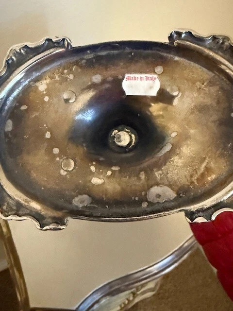 Italian Die-Cast Brass Table Mirror in Silver Finish & Swing Design Foto 4 de 4