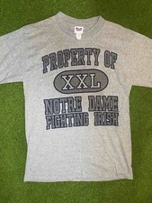 90s Notre Dame Fighting Irish - Property Of - Vintage College Tee Shirt Medium 