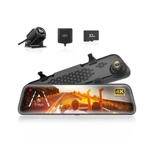 WOLFBOX G840S 12”Mirror Dash Cam 4K Rear View Mirror Dash Camera Front and Rear