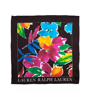 Ralph Lauren Eveline Floral Square Silk Scarf 22'' x 22'' $52 Multicolor