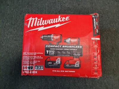 Milwaukee M18 2893-22CX Hammer Drill and Impact Driver W/ 2x Batteries + Charger