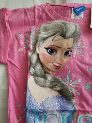 Disney Frozen Elsa Girls Shirt Scoop Neck, Cap Sleeves Pink Size 16/XLarge - Picture 6 of 11
