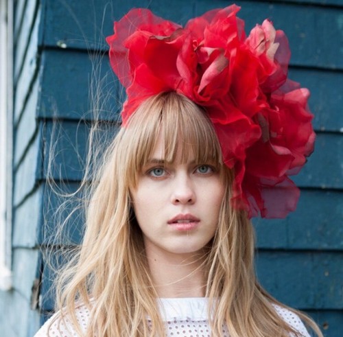Red Floral Fascinator Headband Hair 